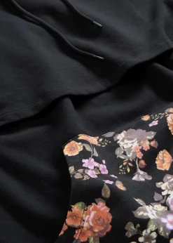 bonprix Bekleidung·Blazer|Umstandsmode|Weiches 2-in-1 Umstands-und Stillsweatshirt schwarz geblümt