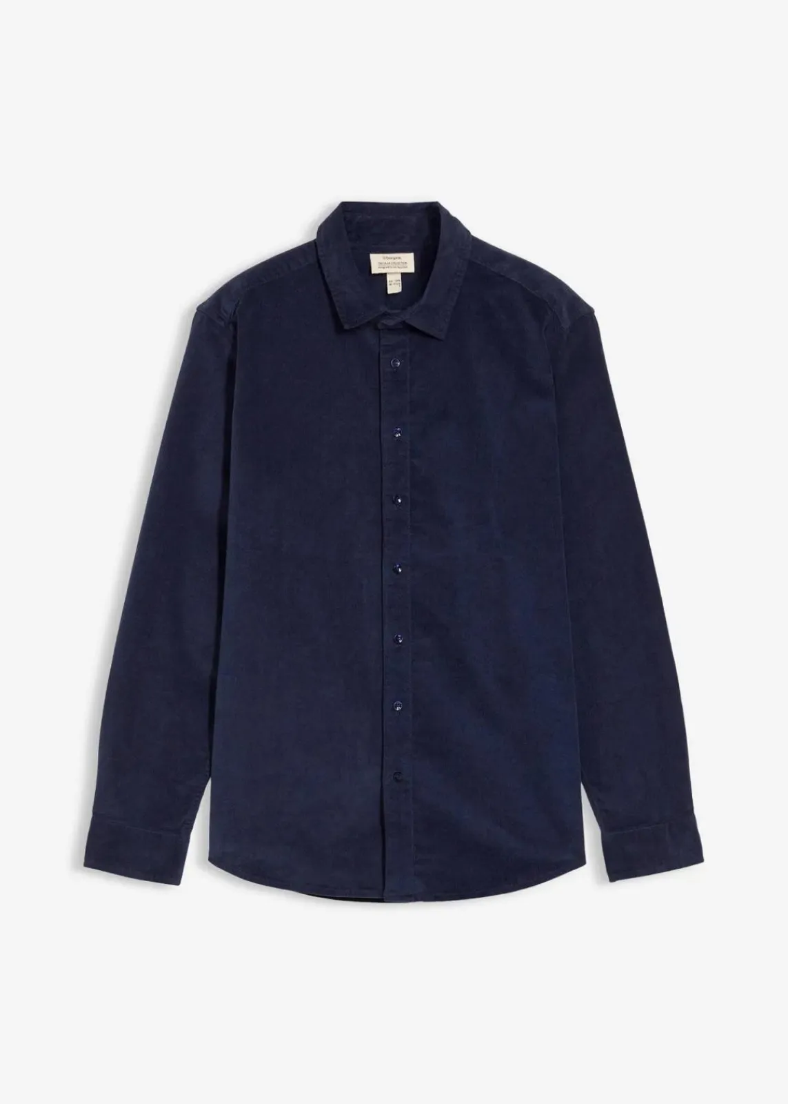 bonprix Große Größen|Hemden|weiches Stretch-Cordhemd aus Bio-Baumwolle dunkelblau