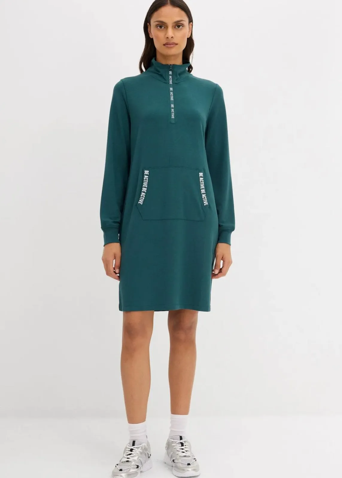 bonprix Kleider|Sweat|Weiches Sweatkleid petrolgrün
