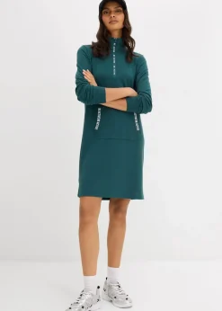 bonprix Kleider|Sweat|Weiches Sweatkleid petrolgrün