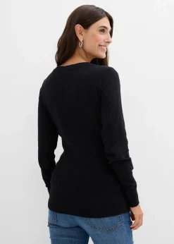 bonprix Bekleidung·Blazer|Umstandsmode|weihnachtlicher Umstandspullover aus Bio-Baumwolle schwarz/wollweiß