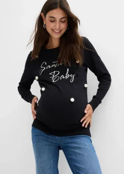 bonprix Bekleidung·Blazer|Umstandsmode|weihnachtlicher Umstandspullover aus Bio-Baumwolle schwarz/wollweiß