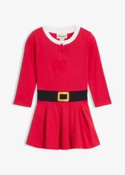 bonprix Mädchen 2-8 Jahre·Nachhaltigere Materialien|Mädchen 9-16 Jahre·Nachhaltigere Materialien|Weihnachtliches Jerseykleid aus reiner Baumwolle rot