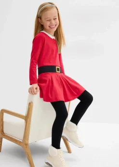 bonprix Mädchen 2-8 Jahre·Nachhaltigere Materialien|Mädchen 9-16 Jahre·Nachhaltigere Materialien|Weihnachtliches Jerseykleid aus reiner Baumwolle rot