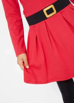 bonprix Mädchen 2-8 Jahre·Nachhaltigere Materialien|Mädchen 9-16 Jahre·Nachhaltigere Materialien|Weihnachtliches Jerseykleid aus reiner Baumwolle rot