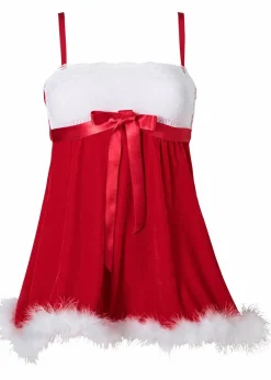 bonprix Wäsche·Erotikwäsche|Wäsche·Nachtwäsche|Weihnachts-Babydoll rot/weiß
