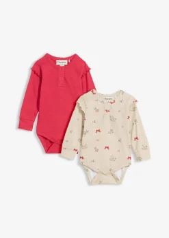 Weihnachtsbody aus reiner Bio-Baumwolle (2er Pack)|bonprix