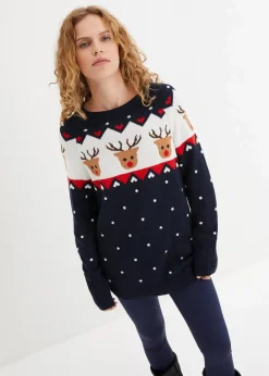 bonprix Bekleidung·Umstandsmode|Bekleidung·Jeans|Weihnachtspullover dunkelblau