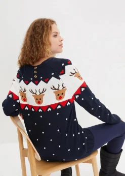bonprix Bekleidung·Umstandsmode|Bekleidung·Jeans|Weihnachtspullover dunkelblau