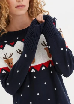 bonprix Bekleidung·Umstandsmode|Bekleidung·Jeans|Weihnachtspullover dunkelblau