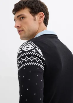 Weihnachtspullover aus weichem Baumwollmix|bonprix Discount