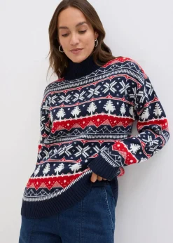 Weihnachtspullover mit Turtleneck|bonprix Best