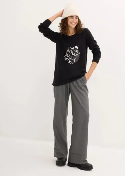 Weihnachtspullover mit Wendepailletten|bonprix Clearance