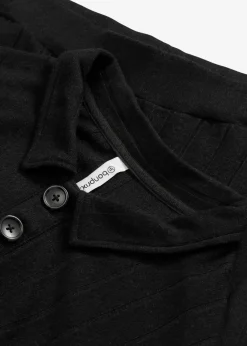 bonprix Wäsche·Homewear|Wäsche·Nachtwäsche|Weit geschnittener Loungewear Hausanzug aus weicher Rippe schwarz