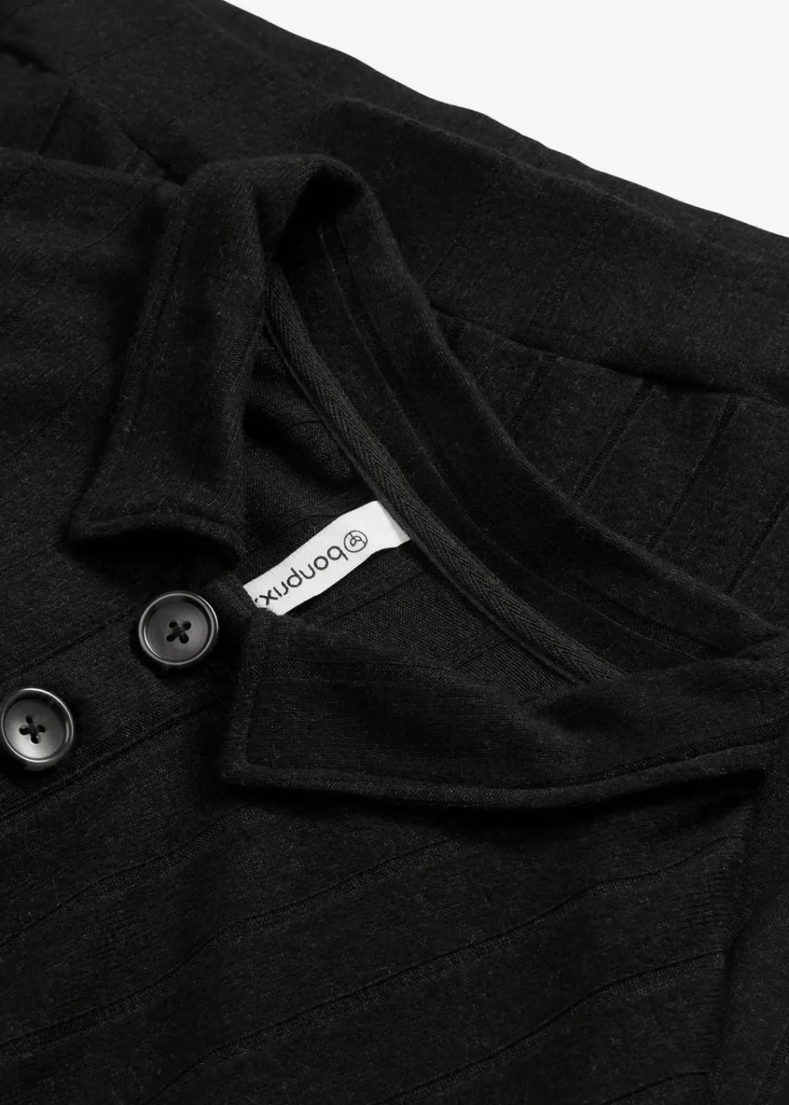 bonprix Wäsche·Homewear|Wäsche·Nachtwäsche|Weit geschnittener Loungewear Hausanzug aus weicher Rippe schwarz