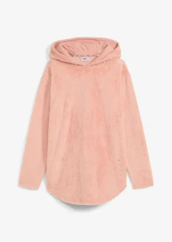Weit geschnittener Loungewear Kuschel-Fleece Longpullover|bonprix Hot