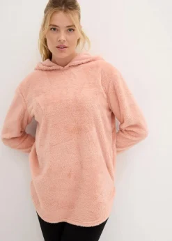 Weit geschnittener Loungewear Kuschel-Fleece Longpullover|bonprix Hot