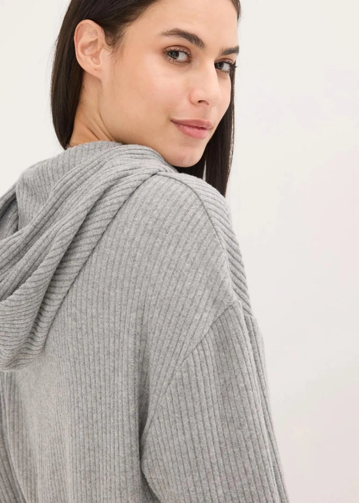 bonprix Wäsche·Homewear|Wäsche·Nachtwäsche|Weit geschnittener Loungewear Hausanzug aus weicher Rippe grau meliert