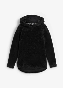 bonprix Homewear|Sportwäsche|Weit geschnittener Loungewear Kuschel-Fleece Longpullover schwarz