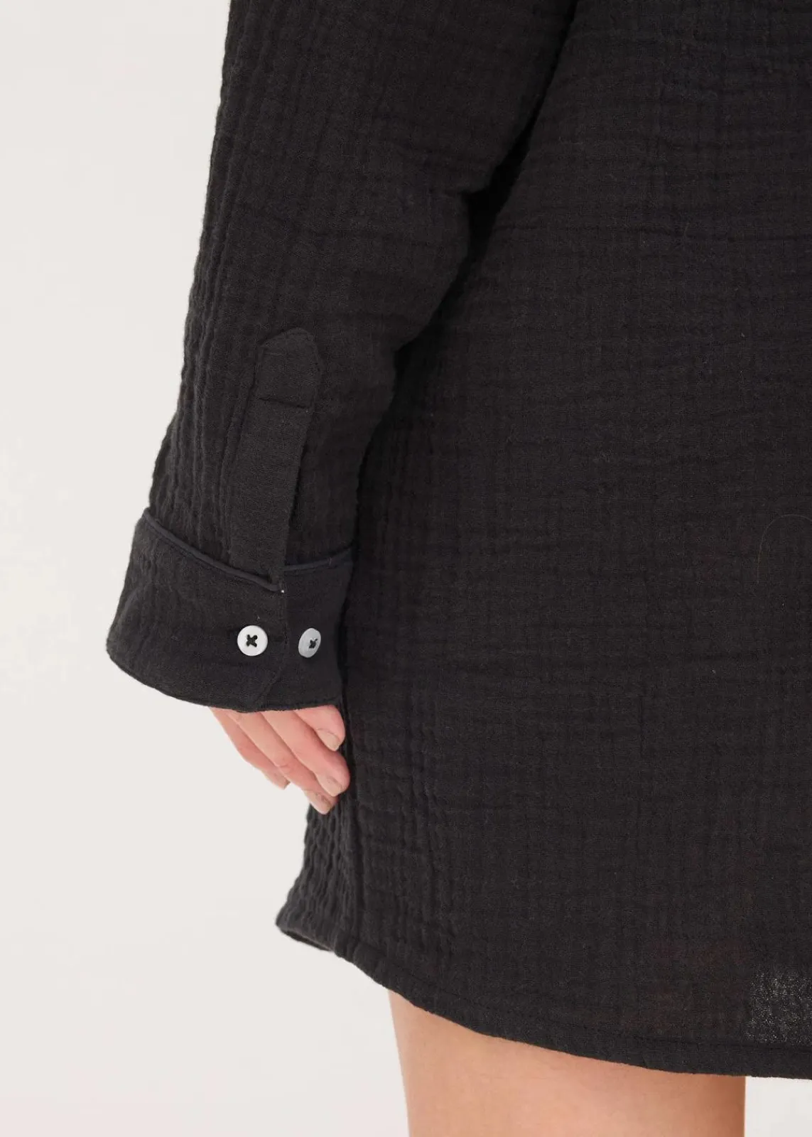 bonprix Wäsche·Homewear|Bekleidung·Strickmode|Weit geschnittenes Loungewear Nachthemd aus Musselin schwarz