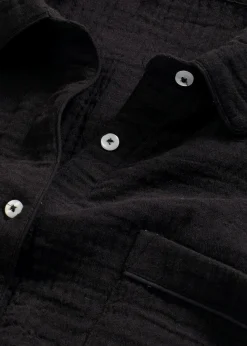 bonprix Wäsche·Homewear|Bekleidung·Strickmode|Weit geschnittenes Loungewear Nachthemd aus Musselin schwarz