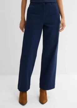 bonprix Bekleidung·Kleider|Zweiteiler & Sets|Weite 7/8 Hose aus elastischem Bio-Baumwoll-Mix dunkelblau