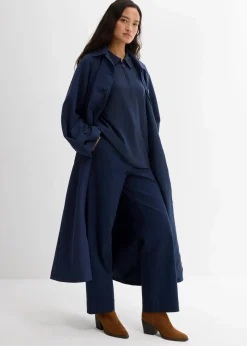 bonprix Bekleidung·Kleider|Zweiteiler & Sets|Weite 7/8 Hose aus elastischem Bio-Baumwoll-Mix dunkelblau