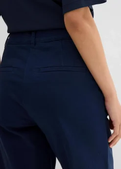 bonprix Bekleidung·Kleider|Zweiteiler & Sets|Weite 7/8 Hose aus elastischem Bio-Baumwoll-Mix dunkelblau