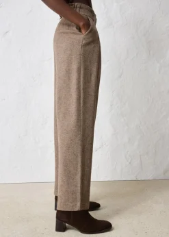 bonprix Bekleidung·Kleider|Premium|Weite Bundfaltenhose mit weichem Wollanteil dunkelbraun meliert