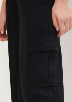 bonprix Mädchen 9-16 Jahre·Hosen & Leggings|Weite Cargohose aus fließender Viskose schwarz