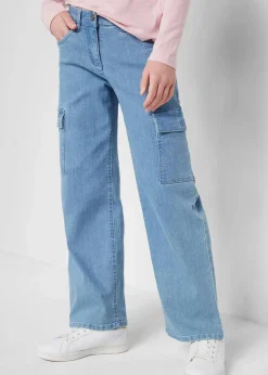 Weite Cargo-Jeans Mid Waist|bonprix Online