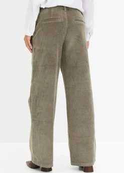 bonprix Hosen|Bekleidung·Kleider|Weite Cordhose raucholiv