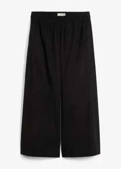 bonprix Hosen|Zweiteiler & Sets|Weite Culotte aus reiner Baumwolle schwarz