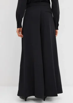 bonprix Bekleidung·Kleider|Hosen|Weite fließende Hose mit Komfortbund schwarz