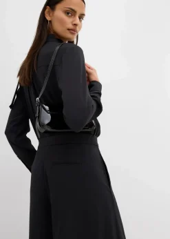 bonprix Bekleidung·Kleider|Hosen|Weite fließende Hose mit Komfortbund schwarz