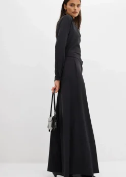 bonprix Bekleidung·Kleider|Hosen|Weite fließende Hose mit Komfortbund schwarz