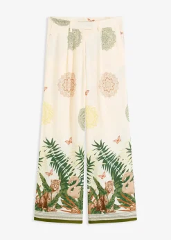 bonprix Bekleidung·Kleider|Hosen|Weite Hose aus Viskose mit Bordürenprint cremeweiß bedruckt