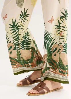 bonprix Bekleidung·Kleider|Hosen|Weite Hose aus Viskose mit Bordürenprint cremeweiß bedruckt