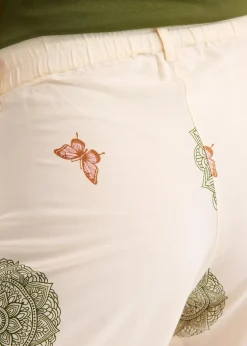 bonprix Bekleidung·Kleider|Hosen|Weite Hose aus Viskose mit Bordürenprint cremeweiß bedruckt