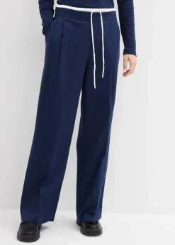 bonprix Hosen|Bekleidung·Kleider|Weite Hose aus Viskose-Mix dunkelblau