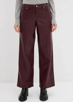 Weite Lederimitat-Hose|bonprix Clearance