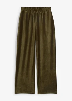 bonprix Bekleidung·Kleider|Hosen|Weite Schlupfhose in Cordoptik dunkeloliv
