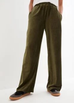 bonprix Bekleidung·Kleider|Hosen|Weite Schlupfhose in Cordoptik dunkeloliv