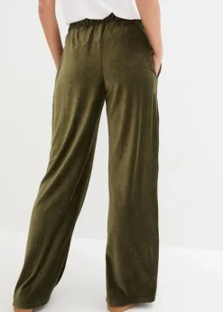 bonprix Bekleidung·Kleider|Hosen|Weite Schlupfhose in Cordoptik dunkeloliv