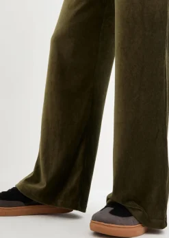 bonprix Bekleidung·Kleider|Hosen|Weite Schlupfhose in Cordoptik dunkeloliv