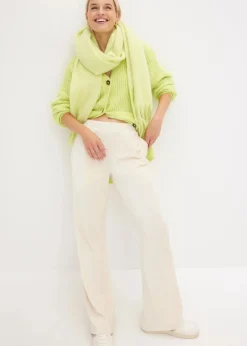 bonprix Hosen|Bekleidung·Kleider|Weite Schlupfhose in Cordoptik cremeweiß