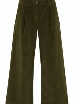 Weite Stretchcord-Culotte mit High-Waist-Bequembund, 7/8-Länge|bonprix Discount