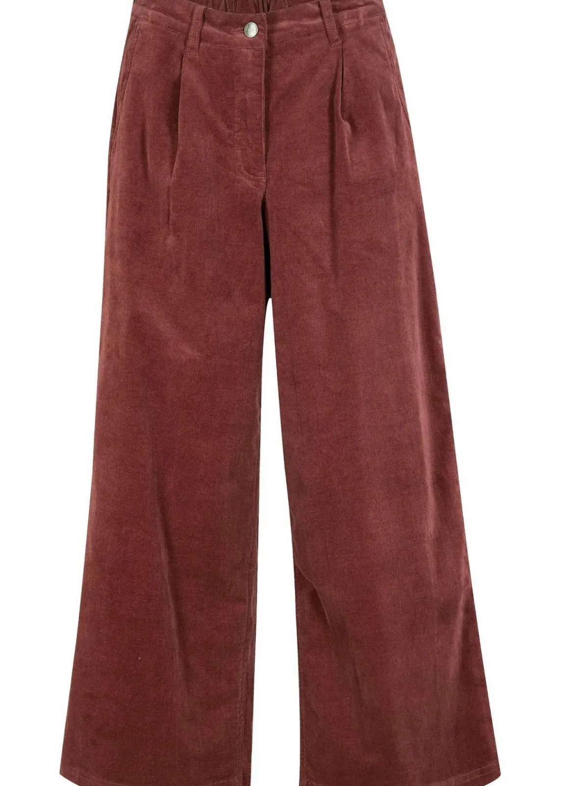 Weite Stretchcord-Culotte mit High-Waist-Bequembund, 7/8-Länge|bonprix Outlet