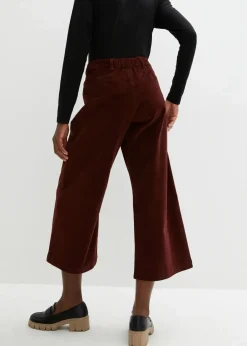 Weite Stretchcord-Culotte mit High-Waist-Bequembund, 7/8-Länge|bonprix Outlet