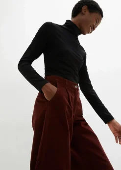 Weite Stretchcord-Culotte mit High-Waist-Bequembund, 7/8-Länge|bonprix Outlet